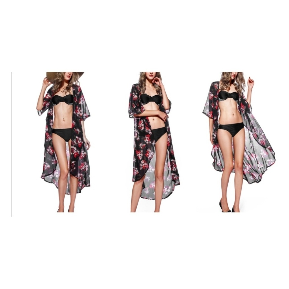 Floral Print Cover Up Kimono Cardigan